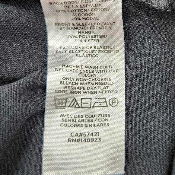 LOFT Mixed Fabric Black Top – Chiffon Front with Cotton Back - Picture 7 of 7